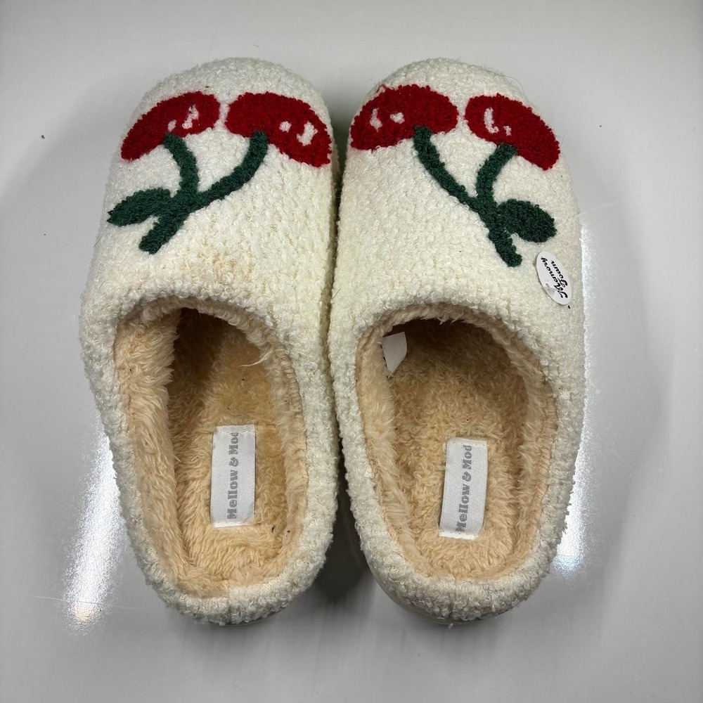 Brand New! Mellow & Mod Cherry Slippers - Picture 2 of 5